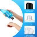 Nuenen 24 Pieces Plastic Empty Bottles Clear Squeeze Travel Containers with Black Disc Cap Refillable Shampoo Travel Bottles for Toiletries Lotion Container for Body Soap Cream(16 oz)