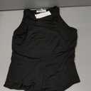 REORIA Womens High Neck Sleeveless Tank Tops Racerback Double Lined Basic Tops Summer Fitted Going Out Tops (Black, M)