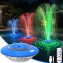 Floating Pool Fountain with Lights Show, 9 Pool Light Modes and 3 Fountain Modes with Remote for Inground Above Ground Pool, Upgraded Rechargeable Pool Fountains with Anchor-1 PC