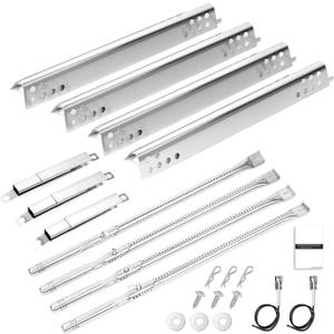 Grill Replacement Parts for Charbroil Performance 475 4 Burner 463347017 463377319 463335517 463376017 463342119, G470-0004-W1A, Heat Plates, Grill Burner, Crossover Tube Replacement kit