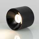 5CCT 12W Led Ceiling Spotlight Indoor Dimmable 4.72" Cylinder Light,2700K-3000K-3500K-4000K-6000K Selectable,CRI 95+ Modern Spot Light Black 36 Angle Accent Ceiling Lighting,1 Pack