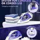 OMAIGA 2-in-1 Cordless and Corded Steam Iron for Clothes, 1550W, Lavender