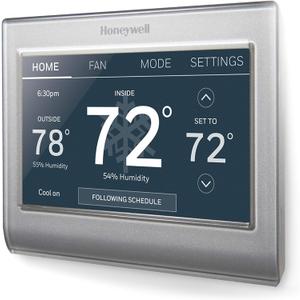 RTH9585WF1004 Wi-Fi Smart Color Thermostat, 7 Day Programmable, Touch Screen, Energy Star, Alexa Ready, Gray