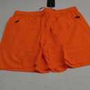 MIER Mens 5 Inch Shorts for Running Athletic Workout Dry Fit Gym Training Shorts with Zipper Pockets, No Liner (Large, Neon Orange)