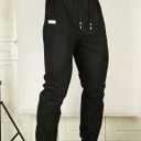 Men Joggers Chino Cargo Pants Hiking Outdoor Recreation Pants Twill Fitness Track Jogging Pants (Black, S)