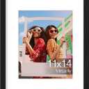 Vittanly 11x14 Picture Frame, Display Pictures 8x10 with Mat or 11x14 without Mat, Photo Frame for Wall Mounting, Black, 1 Pack