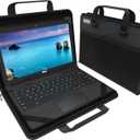 UZBL 11-11.6 Inch Zip Lite Always-on Chromebook Protective Hard Case with Accessory Pouch & Shoulder Strap