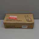 Ceramic Elevated Cat Bowls with 10 Tilted, Anti Vomiting & Whisker Friendly Food and Water Bowls with Bamboo Stand(Anti-Slip Feet), Raised Cat Food Bowls for Indoor Cats & Puppies, Dishwasher Safe (5" Bowls x2)