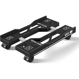 Hovadova Adjustable Computer Tower Stand, Mobile PC Stand for Floor with 4 Locking Caster Wheels Fits Most PC, Under Desk CPU Holder for Office, Gamers and Students (Black)