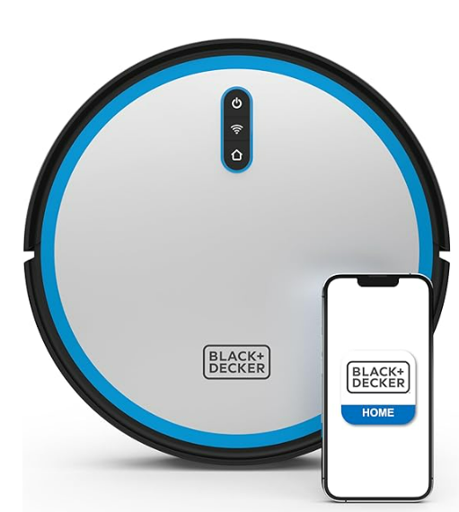 BLACK+DECKER Roboseries Robot Vacuum - 2000Pa Suction, Smart Mapping, App & Remote Control, 120 Min Runtime, Self-Charging, Works with Alexa, Perfect for Hard Floors, Carpets, Pet Hair, Low Carpet