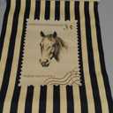 TopXmai Western Horse Wall Art Poster Framed, Horse Decor for Home, Black and Beige Striped Mid Century Cowboy Canvas Hanging Prints Wall Decor for Home Bedroom Living Room, 12x16 Inches