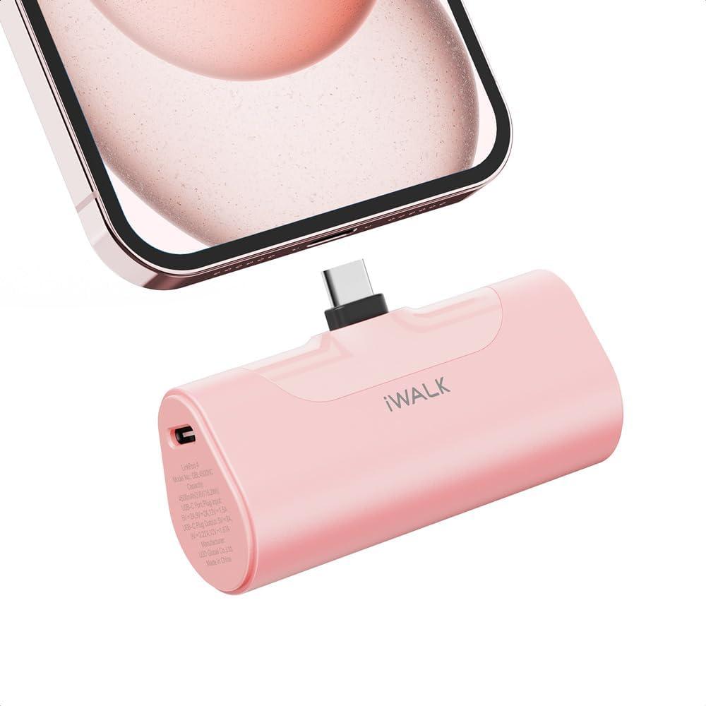 iWALK Portable Charger for iPhone 17/16/15 USB-C Small Power Bank 20W 4,500mAh Fast Charging Battery Pack Compatible with iPhone 15/16/17 Plus/17 Pro/17 Pro Max, Samsung Galaxy S25/S24/S23 Android (Pink) iWALK Portable Charger for iPhone 17/16/15 USB-C Small Power Bank 20W 4,500mAh Fast Charging Battery Pack Compatible with iPhone 15/16/17 Plus/17 Pro/17 Pro Max, Samsung Galaxy S25/S24/S23 Android (Pink)