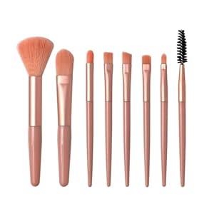 Makeup Brushes, Makeup Brush Set Mini, 8 PCS Travel Make Up Brush Kit, Cosmetic Brushes for Face Foundation Blush Eye Shadow (Pink)