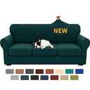 XINEAGE 2025 New 4 Pieces Couch Covers for 3 Cushion Couch Super Stretch Thick Soft Sofa Cover Anti Slip Sofa Slipcover Dogs Cats Furniture Protector (Blackish Green, 71"-91")