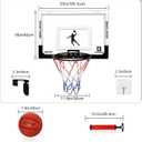 Large Basketball Hoop Indoor for Kids & Adults - 23x16 Inch Board with Over Door/Wall Mount | Includes 3 Balls & 2 Nets | All-Ages for Christmas Birthday