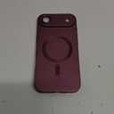 Magnetic for iPhone Air Case, Compatible with MagSafe, Built-in Camera Lens Protector, Slim Thin Soft Silicone Bumper Shockproof Metallic Luster Phone Case for iPhone 17 Air (Burgundy Red)