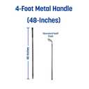 SPARTA 48" Fiberglass Replacement Handle with 3/4" Acme Thread Tip, Polyester Veil Reinforced, Hanging Cap, Commercial Cleaning, Black