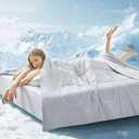 Cooling Comforter Full/ Queen Size, All Season Blanket for Hot Sleepers, Lightweight Comforter for Night Sweats, Double-Sided Cooling Bedding for Bed, Sofa, Office, Camping (Light Gray, 90"*90")