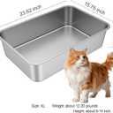 X-Large Stainless Steel Litter Box with High Sided, Metal Cat Litter Box, Odor-Free Non-Stick Litterbox Pan, Easy to Clean Pet Supplies Toilet Tray for Indoor Cats, Kittens or Multicat Homes