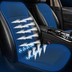 12V Cooling Car Seat Cover Automotive Seat Cooler Pad for Front Seats Ventilated with 16 Fans Car Seat Cushion with Breathable Design & Instant