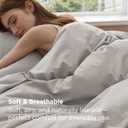 Bedsure 100% Washed Cotton Duvet Cover King - Light Grey Minimalist Bedding Set Linen Like - PureWoven Plain Simple & Soft Comforter Cover for All Seasons (King, 104"x90")