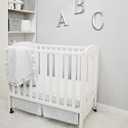 American Baby Company Heavenly Soft Minky Dot 3-Piece Mini/Portable Crib Bedding Set, White, for Boys and Girls 