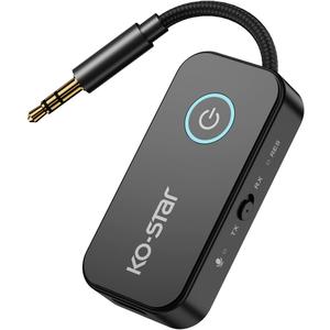 Bluetooth 5.4 Transmitter Receiver - 2-in-1 Bluetooth Wireless Audio Transmitter for Headphones or BT Devices - 3.5mm Audio Jack Adapter for TV, Airplane, Car, PC, Gym Equipment, Switch