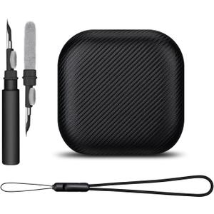 LOPIE Carbon Fiber Texture Case for SHOKZ OpenFit Open Earbuds with Cleaner Kit, Vegan Leather Case Cover for Open Fit Charging Case (2023) - Protective Hard Shell with Keychain & Lanyard - Black LOPIE Carbon Fiber Texture Case for SHOKZ OpenFit Open Earbuds with Cleaner Kit, Vegan Leather Case Cover for Open Fit Charging Case (2023) - Protective Hard Shell with Keychain & Lanyard - Black