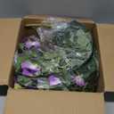 Yastouay Artificial Flowers for Outdoors, 2PCS Artificial Petunias UV Resistant Fake Outdoor Flowers, Realistic Faux Flowers Fake Silk Petunias for Outside Garden Porch Patio Yard Decor, Purple