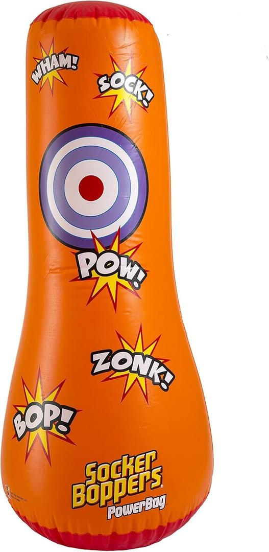 Big Time Toys Socker Bopper Power Bag Standing Inflatable Punching Bag for Kids, Box, Bop, Punch, Great Tool for Agility-Balance-Coordination-Athletic Development, in or Outdoor Active Play