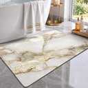 Color&Geometry Gold Marble Bathroom Rugs Non Slip,Absorbent Thin Bath Mat