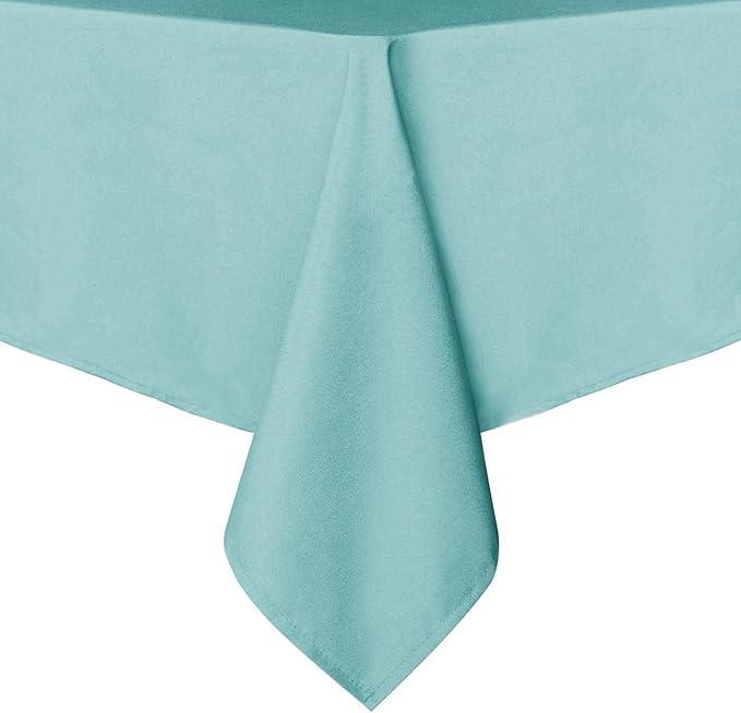 sancua Rectangle Tablecloth - 60 x 84 Inch - Stain and Wrinkle Resistant Washable Spring Table Cloth, Decorative Fabric Table Cover for Dining Tables, Buffet Parties and Camping, Turquoise