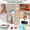 Label Maker Machine with-Tape, Rechargeable Label Maker Waterproof-Labels, Backlit Bluetooth Labeler, M950 12mm Portable Labeling Maker for Home Organization Office School Teacher Supplies