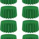 8 Pack Green Round Tablecloth 120 Inch Green Table Cloth Round Tables, Washable Polyester Tablecloth Reusable and Wrinkle Resistant Decorative for Wedding Party Dining Banquet