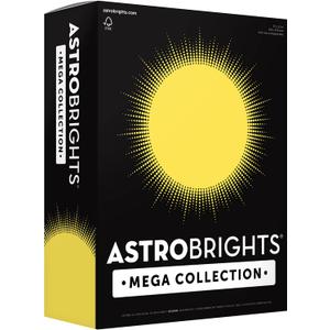 Astrobrights Mega Collection, Colored Paper, Punchy Pastel Lemon Twirl, 625 Sheets, 24 lb./89 gsm, 8.5" x 11" - MORE SHEETS! (91731)