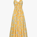 GRACE KARIN Women's 2026 Summer Maxi Dress Floral Tie Front Spaghetti Strap Casual Boho Beach Flowy Sundress with Pockets, M