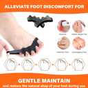 Plantar Fasciitis Relief Kit Toe Spacers, Cork Massage Ball & Resistance Bands for Bunion Correction, Foot Pain, Yoga Stretching Post Workout Massage Set with Travel Pouch