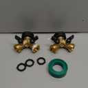 Biswing 2 Pack Garden Hose Splitter 2 Way, Heavy Duty Brass Connector Tap Splitter, Y Splitter 2 Valves with 4 Extra Rubber Washers