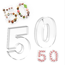Fly2Top Acrylic Number Charcuterie Board Box: Clear Reusable Number Box Display Tray Candy Dish Decorations (50)