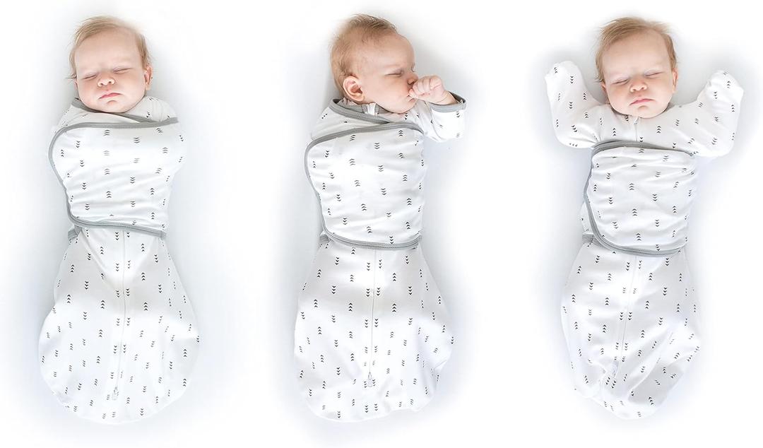 SwaddleDesigns 6-Way Omni Swaddle Sack Arms Up Swaddle for Newborn, More Options to Calm Startle Reflex, Improves Sleep (Small (6-14 Pound), Tiny Arrows)