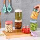Artcochan Overnight Oats Containers with Lids 16 oz Glass Jars 6 Pack Glass Mason Jars with Airtight Lids, Perfect for Oats, Yogurt, Chia Pudding, Snack