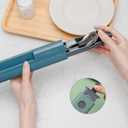 Travel Utensils Set, 4pcs Stainless Steel Reusable Cutlery, Portable Silverware Lunch Box for Camping and Office, Include Fork Spoon Knife with Case (Blue)