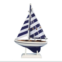 Hampton Nautical Blue Striped Pacific Sailer, 9"