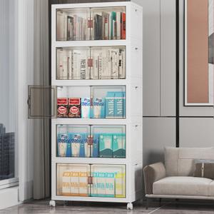 UAMFURI Stackable Storage Bins with Lid, 260QT Plastic Cabinet with Wheels