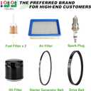 10L0L Golf Cart DS Tune Up Kit W/Clutch Drive & Generator Belt for Club Car DS Gas 1992-2004 Golf Cart with FE290, FE350 Kawasaki, Air & Oil Fuel Filters Spark Plug, Replaces OEM 1025582, 101916701