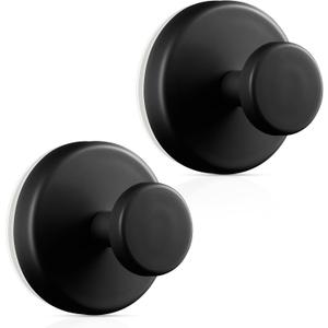 OUTXE Wreath Hanger for Front Door, Heavy Duty Suction Cup Reef Hook for Glass Window/Over Door/Outdoor, Christmas/Thanksgiving/Halloween/July 4th/Easter/Valentine/Fall/Summer/Spring (Black, 2-Pack)