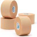 OK TAPE 4 Rolls Athletic Tape, Sports Tape for Injuries, Rigid, Easy Tear Medical Tape, Wrist Tape, No Sticky Residue | Secure Ankle, Finger, Knee- 1.5inch x 15yards (Beige) (Beige-4 Rolls)