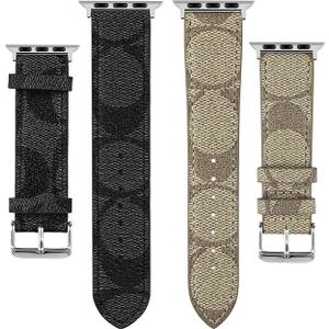 Compatible with Apple Watch Ultra Band 38mm 40mm 41mm 42mm 44mm 45mm 46mm 49mm Series 10/9/8/7/6/5/4/3/2/1iwatch bands,Luxury Monogram Retro Soft Strap Replacement Sport band for Women Men