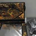 Weatherproof Heated Cat House for Outdoor in Winter, Heated Cat Bed Kitty Shelter with Cat Heating Pad, Insulated & Safe Escape Door, Warm House for Outside Stray Cat (Leaf Color, 12"x16"x16")