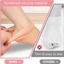 Silicone Moisturizing Socks for Dry Cracked Feet - 2 Pairs, XL Long Size, Non-Slip Heel Socks for Women and Men - High Stretch Foot Care Pedicure - White & Beige